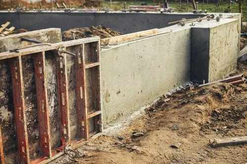 A leaning, failing retaining wall on a sloped property in Metro Vancouver