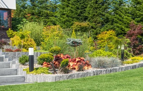 Completed landscaping with fresh turf and planting beds at a Vancouver property